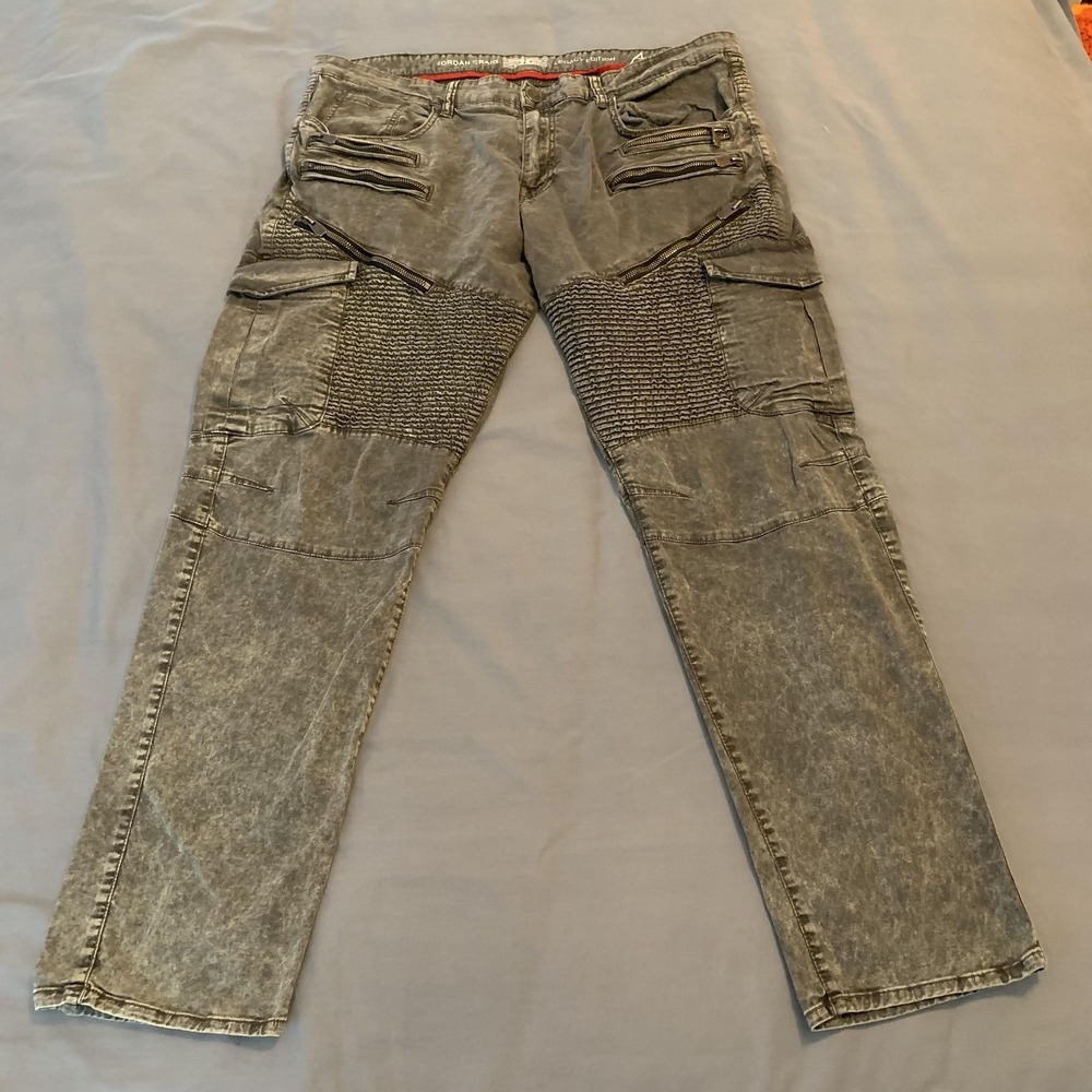 Jordan Craig Legacy‎ Edition Pants Mens 40x32 Gray Aaron Biker Moto Zipper Cargo